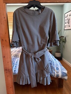 1. State Green Ruffle Hemmed Belted Dress